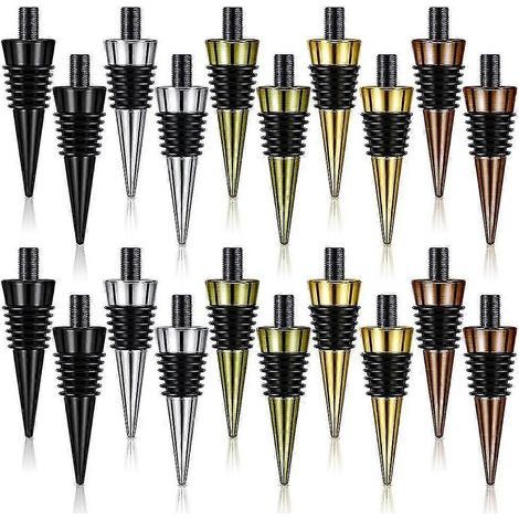 Lot de 20 bouchons de bouteille vierges avec tige filetée, inserts métalliques pour bouteilles de vin en bois. (1/5)