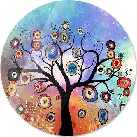 Lupia - Calamita, MAGNETI in Legno Set da 24 PEZZI D.4,5 cm TREE K con decorazione stampata Albero della vita, segnaposto ricordino regalo, bomboniera confettata, pensierino anniversario (1/4)