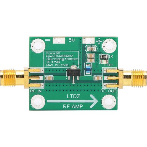 Module Amplificateur RF SBB5089 20dB Gain 50M-6000MHz, Carte Amplificateur Puissance RF Haute Fréquence (1/5)