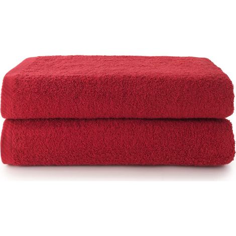 Lot de 2 Serviettes de Bain ou de Douche - Serviettes de Bain - 100% Coton - 500 g/m2 - Dimensions 70x140 cm - Grenate (1/5)