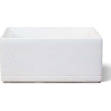 Lavello da Giardino Senza Rubinetto 45x30x20 cm in Cemento e Granulati di Marmo Rodi Bianco (1/4)