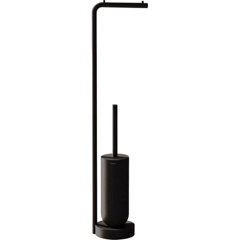COSMIC WJC277A0097036 GEYSER Escobillero Suelo Con Portarrollos Negro Mate - ref: WJC277A0097036