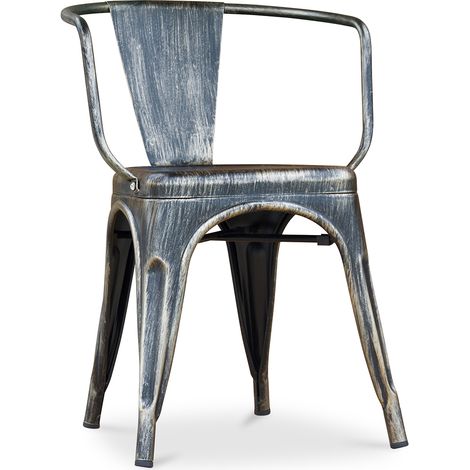 Dining Chair with Armrests - Industrial Design - Steel - New Edition - Stylix Metallic bronze (1/5)