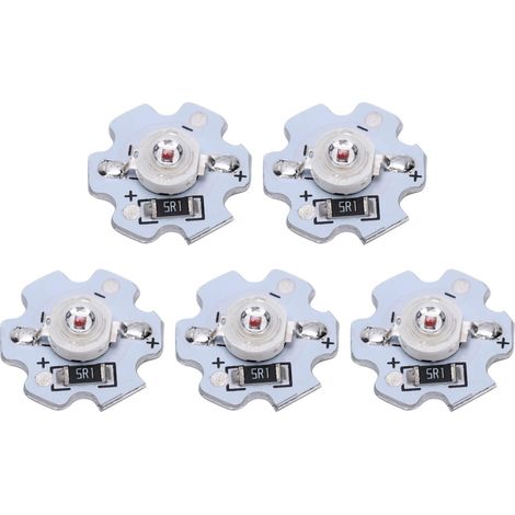 Konvolut von 25 hochleistungsfähigen roten LED-Chips, ideal für Scheinwerfer und Taschenlampen. (1/5)