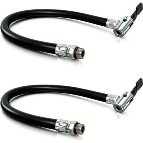 Tuyau Gonflage Pneu Universel Embout Gonflage Pneu Voiture avec Raccord Rapide, Tuyau de Gonflage de Pneus Flexible 38 cm pour Pompe à Air, Compresseur, Vélo, Moto, Auto, Camion