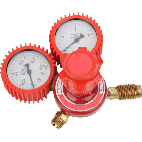 Détendeur de pression en acier allié rouge pour acétylène YQE-03A G5/8 po 12 m/h (1/5)