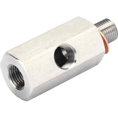 1/8In À M10,Raccord Teur De Pression D Huile,Adaptateur Huile M10 M14,Adaptateur De Teur D'Huile,Té De Teur De Pression D'Huile 1/8In Npt Vers M10 10X1.0 Adaptateur Mâle Jauge De (1/5)