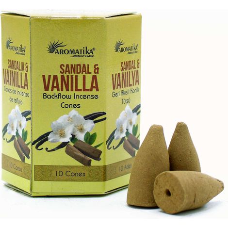 Encens Masala Backflow pack de 10 - Bois de Santal & Vanille- Vendu par 1 (1/2)