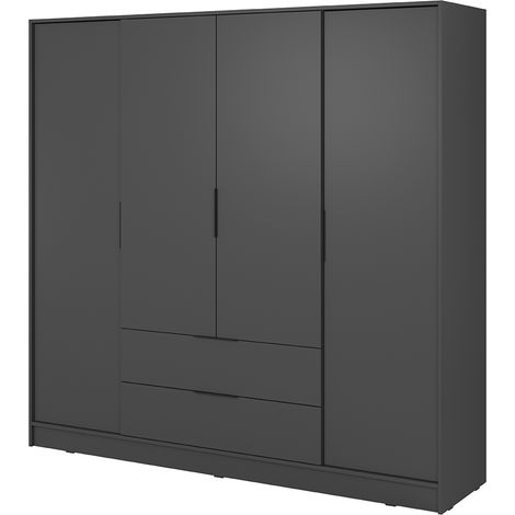 Kleiderschrank 206 cm in graphit KNOCK-160 (1/5)