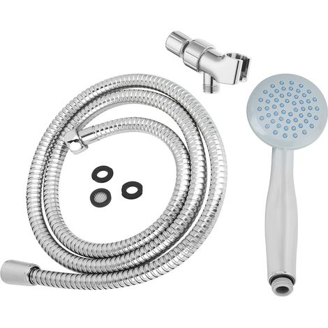 Ensemble de douchette à main avec support de flexible, installation encastrée, galvanisation G1/2 po (1/5)
