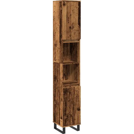 Mobiletto da bagno classico contenitore 30 x 30 x 190 cm design elegante atmosfera accogliente finitura legno anticato 020051082