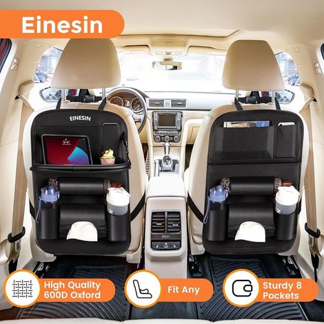 Organisateur Voiture avec Plateau pour tablette voiture siege arriere, Imperméabl Protection Siege Voiture Enfant avec table pliante, plusieurs poches Multifonction (1/5)