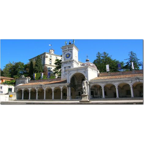 Lupia - Quadro moderno su Tela Canvas DEEP 65X143 cm, con paesaggi e localismi italiani, per casa, soggiorno, capezzale camera da letto, hotel, ufficio, UDINE - CASTELLO (1/4)