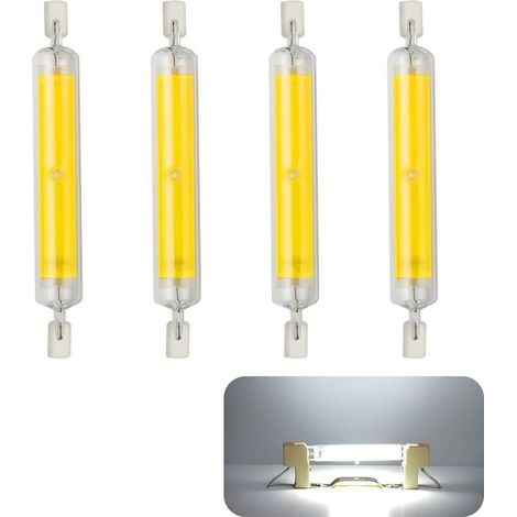 Lot de 4 ampoules LED R7s, 118 mm, 20 W, 230 V, LED COB dimmables, blanc chaud 3000 K, 1600 lm, angle de diffusion de 360°, équivalent à une lampe halogène de 160 W, blanc froid (1/5)