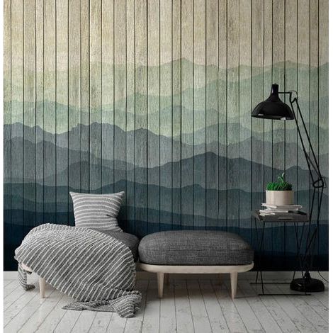 Papier peint panoramique design paysage montagne Tapisserie panoramique effet 3D pour chambre Papier peint panoramique original pour bureau (1/3)