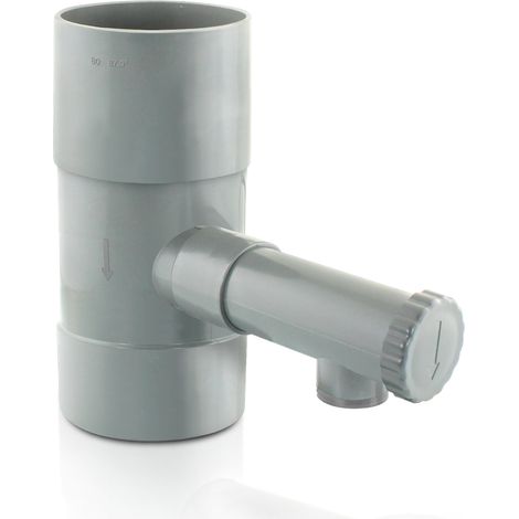 Collecteur récupérateur d'eau de pluie gris pour tuyau Ø80 - Fitt - Gris - PVC