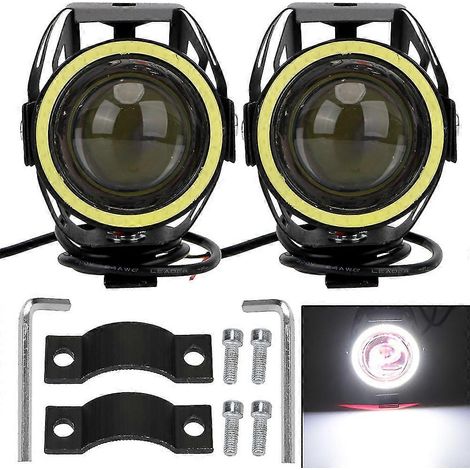 Exquisite LED-Motorrad-Angel-Eyes-Zusatzscheinwerfer U7, superhelle 125-W-Motorradscheinwerfer (2 Stück) (1/4)