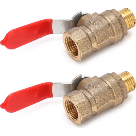 2 vannes à boisseau 1/4 2 points multicouches en silicone résistantes à la corrosion durables pour accessoires de compresseur d'air (1/5)