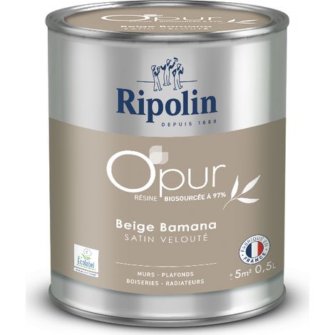Peinture Couleur à base de résine biosourcée à 97% - Satin - 0,5L - beige bamana - Ripolin (1/5)