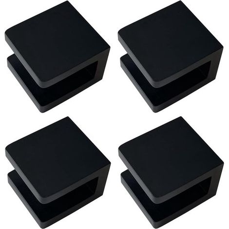 4 abrazaderas de cobre para estantes de vidrio – No requieren perforar el vidrio, soporte para vidrio de 8-10 mm (negro mate) (1/4)