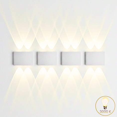 4 Pezzi Applique LED da Parete Esterno Ovale 12W Bianca Luce Calda Interni FD-10 (1/5)