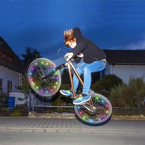 Ultrahelle LED-Lichterkette für Fahrradreifen – Verschiedene Farben – Fahrradreifenzubehör – Geschenkidee (1/3)