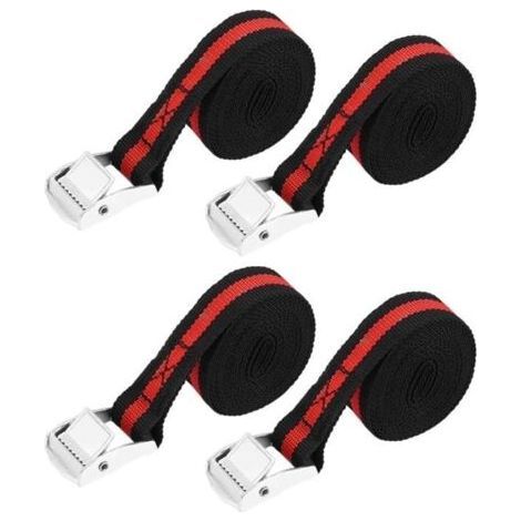LAR 4Pcs 8Ft Voiture Camion Arrimage Sangle De Chargement Bagages Arrimage Boucle De Ceinture À Cliquet (1/5)