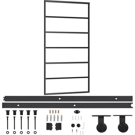 Maison Exclusive - Schiebetür mit Beschlag ESG-Glas & Aluminium 1