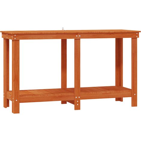 Work Bench Wax Brown 140 x 50 x 80 cm Solid Pine Wood vidaXL