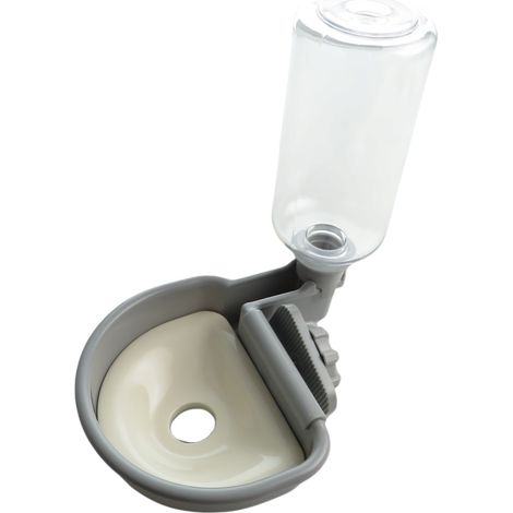 Gamelle d'eau a fixer sur cage métal, anti débordement, 480 ml, pour chien - animallparadise