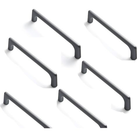 6 pcs Furniture Handle Kitchen Cabinet Handle Cupboard Handle 128mm Grey, Dark Kitchen Cabinet Handles Modern Zinc Alloy with Screws Practical and Convenient (1/4)