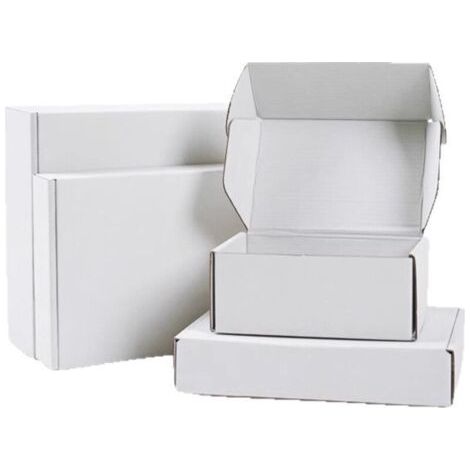 Cardboard box 25 x 20 x 7 cm, white transport box