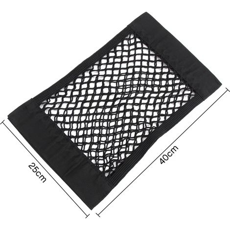 Voiture arrière arrière maille coffre siège élastique chaîne filet magique autocollant universel sac de rangement poche Cage Auto organisateur siège sac arrière 40 x 25 cm