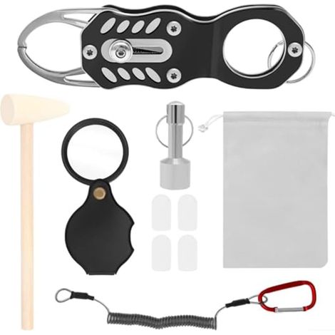 Kit testeur de pièces pour authentification or et argent, étriers de précision inclus pour pièces de 1/10 oz à 283,5 g, testeur de résonance de métal portable avec étui en acier inoxydable (1/5)