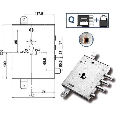 Cerradura Sic.Triple Izquierda 89857 Mottura