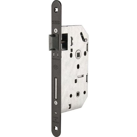 Thirard – Serrure à larder noire réversible à fouillot – Condamnation 1 point – Axe 50 mm – Acier pour portes de chambre – Gamme Monomax