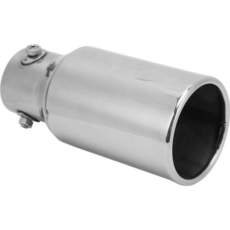 Terminale di scarico per auto 60x89mm, acciaio inossidabile, argento, lucidato, rotondo, universale, per automobili (1/4)