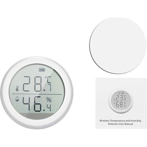 Intelligentes WLAN-Thermometer mit Hygrometer, Feuchtigkeits- und Temperatursensor sowie App-Benachrichtigungen für Zuhause (1/2)