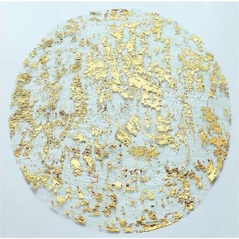 Set de Table Doré Rond, 12 Pièces Dessous Assiette de Table Maille en Feuille d'or Sets de Table Résistant à Chaleur pour dîners en Famille, Restaurants Occidentaux, Tables de Fête Décoration