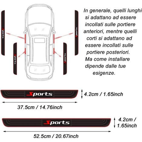 Autocollants Seuil Porte, 4pcs Protection Seuil Portière, Barres Seuil Porte Voiture, Seuil Protecteurs Autocollant, Seuil Porte Voiture, Bandes de protection Anti-salissures Caoutchouc Souple (1/3)