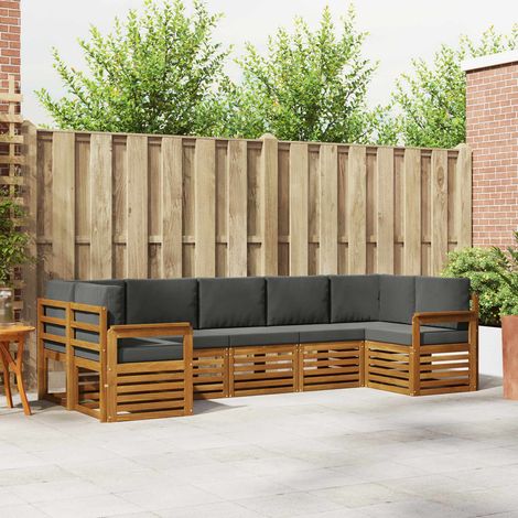 vidaXL Ecksofa Set mit Kissen 7 pcs Natur und Anthrazit (1/5)