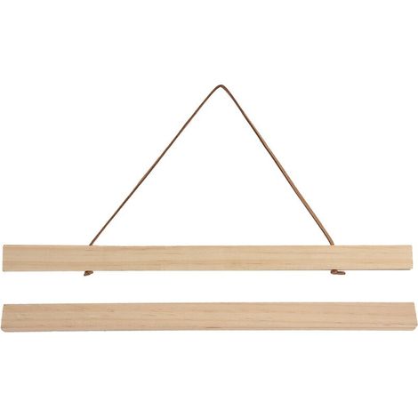 Colgador de póster de madera, marco magnético para colgar, ideal para arte, láminas, lienzos, fotos, imágenes y obras de arte, 21 x 2,1 cm.
