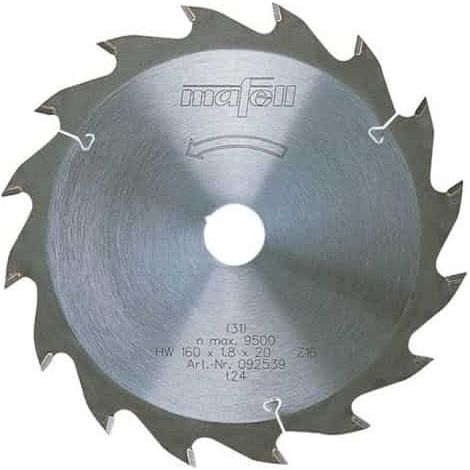 Mafell – Lame de scie circulaire pour bois dur Ø 160 mm – 92539 – Alésage 20 mm – 16 dents – Coupe nette sans éclat