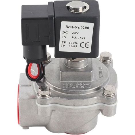 Válvula solenoide de impulsos de ángulo recto a prueba de polvo, DN20/DN25, compatible con AC220V/DC24V, modelo DMF-Z-20 / DMF-Z-25.