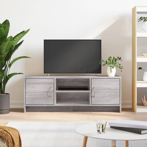 Mueble para TV madera de ingeniería gris 102x30x37,5 cm