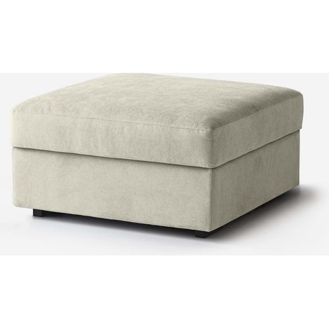 Puf reposapiés sofá modular tela repelente al agua 80x80 Cortina - Beige (1/4)
