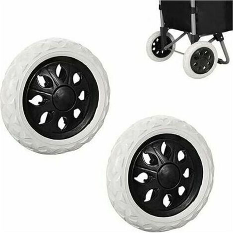 2 Pièces Remplacement de Roues de Caddie en Caoutchouc, Roues de Chariot en Plastique avec Mousse, Noir Hot Design Roue Chariot, pour Les Caddies, Les Chariots (1/5)