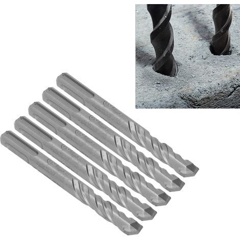 Fünf 110 mm lange Schlagbohrer werden zusammen verkauft, Hartmetallspitzen für rotierende Schlagbohrer für Ziegel, Stein und Beton, 12 mm. (1/5)