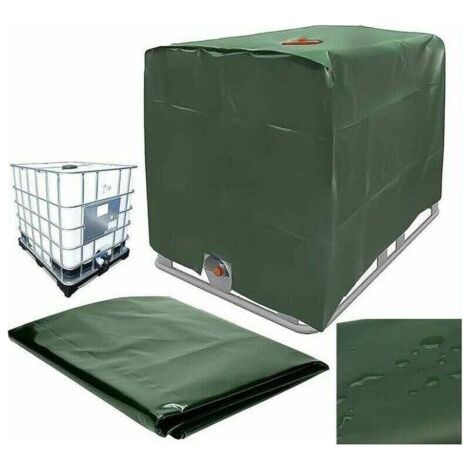 Water tank cover, Tank cover for 1000L tank, Protective cover for water tank container, Dustproof, UV-resistant, Rainproof, 120x100x116cm (green)