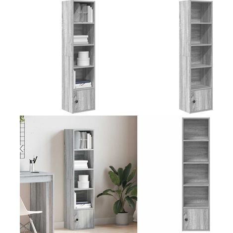 vidaXL Bibliothèque sonoma gris 31x24x127 cm bois d'ingénierie (1/5)
